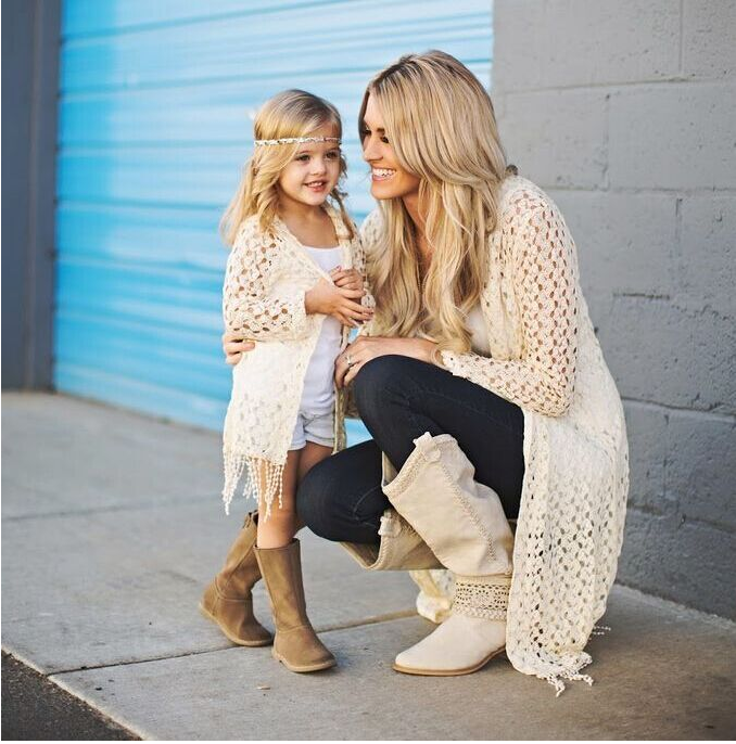 Lace Mommy & Me Cardigan And Tank Top Set - Abby Apples Boutique