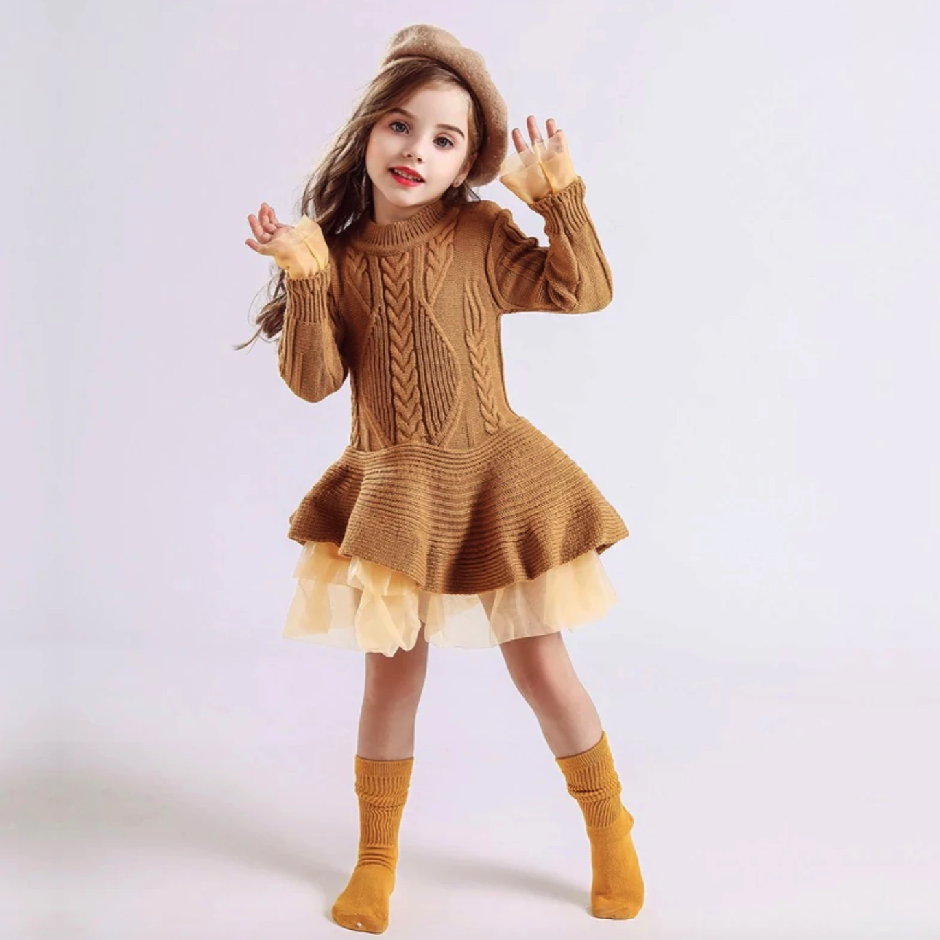 Girls Knit Sweater Tutu Dress Purple / 2T Girls Knit Sweater Tutu Dress Purple / 2T