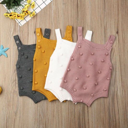Pom Pom Knit Romper