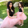 Mommy & Me Pink and Black Tulle Dress - Abby Apples Boutique