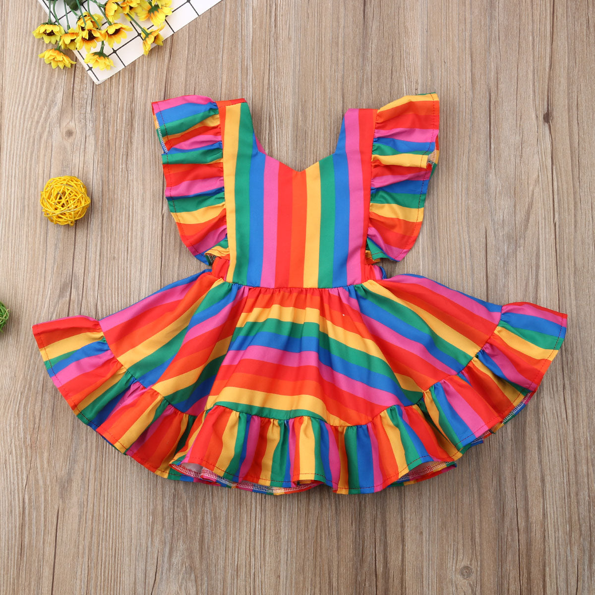 Rainbow Ruffle Dress