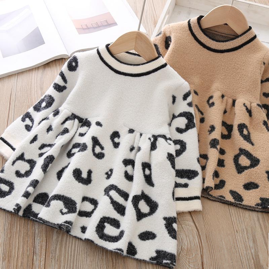 Carmella Leopard Print Sweater Dress