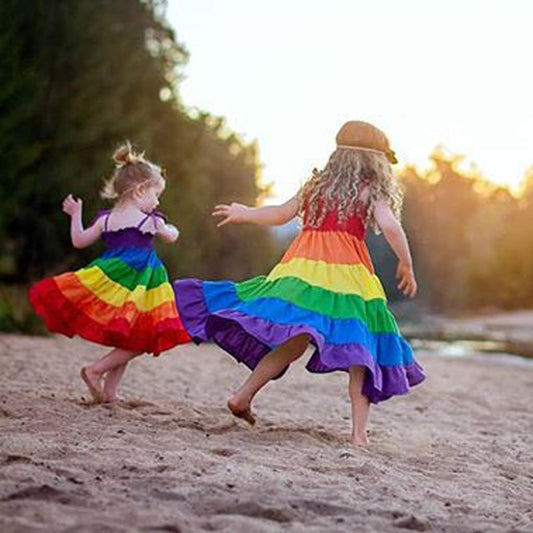 Crystal Rainbow Maxi Dress - Abby Apples Boutique