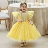Leila Flutter Sleeve Tulle Dress