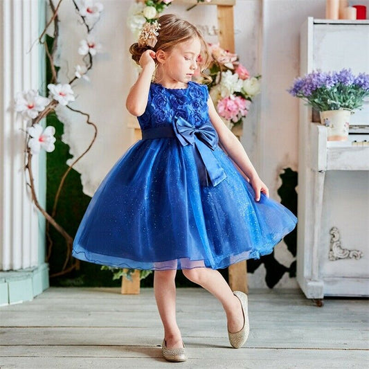 Tia Big Bow Glitter Dress