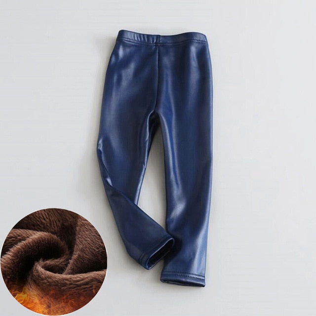 Faux Leather and Fur Lined Leggings - Abby Apples Boutique
