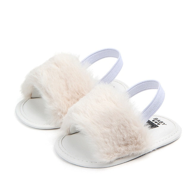 Fuzzy Baby Slides Sandals