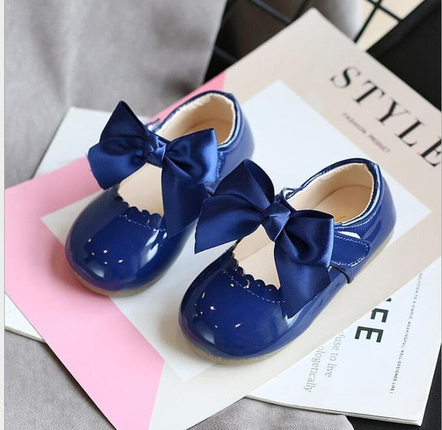 Leather Bow Shoes