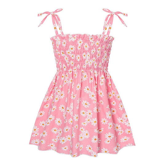 Ira Tie-Strap Smocked Dress