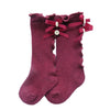 Knee High Ruffle Bow Socks - Abby Apples Boutique
