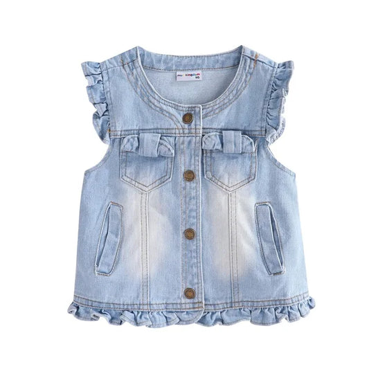 Ruffle Denim Vest