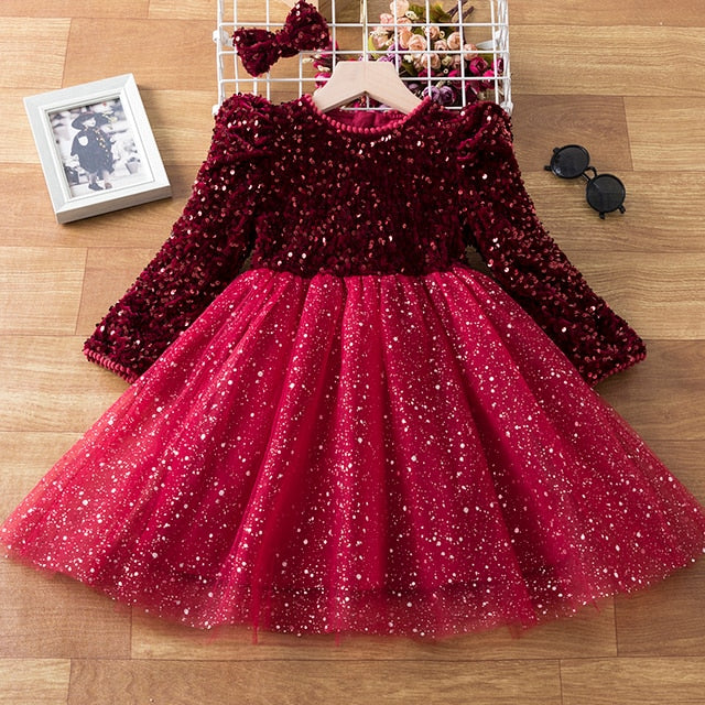 Long sleeve sequin tulle on sale dress